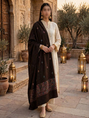 Taj Handwork Shawl-Dark Chocolate