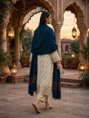Taj Handwork Shawl-Teal