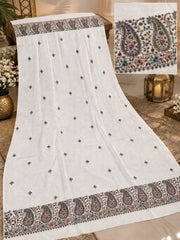 Taj Handwork Shawl-Off White