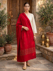 Taj Handwork Shawl-Crimson Red