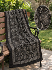 Gul e Silk Embroidered Shawl-Black