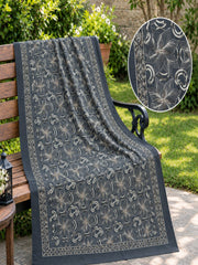 Gul e Silk Embroidered Shawl-Slate Grey