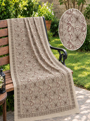 Gul e Silk Embroidered Shawl-Fawn