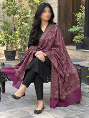 Gul e Silk Embroidered Shawl-Magenta