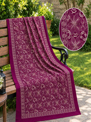 Gul e Silk Embroidered Shawl-Magenta