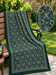 Gul e Silk Embroidered Shawl-Emerald Green