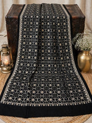 Mughal Embroidered Shawl-Coffee Brown