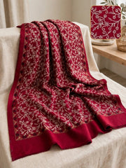 Manto Embroidered Shawl-Royal Crimson