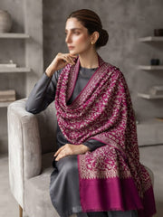 Manto Embroidered Shawl-Fushsia Plum