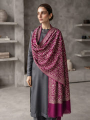 Manto Embroidered Shawl-Fushsia Plum