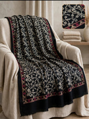 Manto Embroidered Shawl-Classic Black