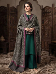 Manto Embroidered Shawl-Grqaphite Grey