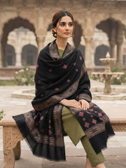 Wahaj Printed Shawl-Black