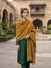 Wahaj Printed Shawl-Mustard