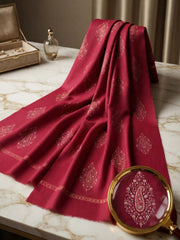 Murshid Embroidered Shawl-Crimson Red
