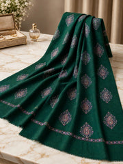 Murshid Embroidered Shawl-Bottle Green