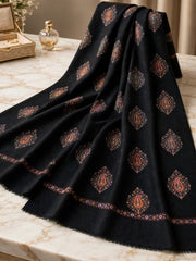 Murshid Embroidered Shawl-Black