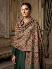Heer Embroidered Shawl-Sage