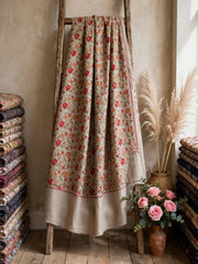 Heer Embroidered Shawl-Light Taupe