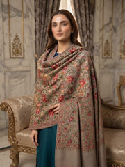 Heer Embroidered Shawl-Mushroom Brown