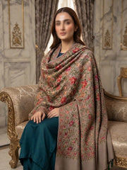 Heer Embroidered Shawl-Mushroom Brown