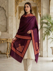 Alaya Handmade Shawl-Maroon