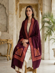 Alaya Handmade Shawl-Maroon