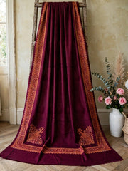 Alaya Handmade Shawl-Maroon