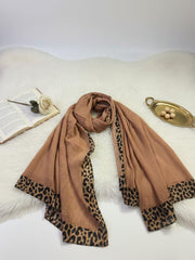 Leopard Wrap Hijab-Tan