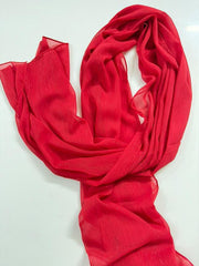 Metallic Chiffon Hijab - RED