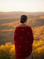 Lux Velvet Shawl-Maroon
