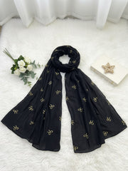 Bow Emb Hijab- Black