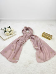 Bow Emb Hijab- Pink