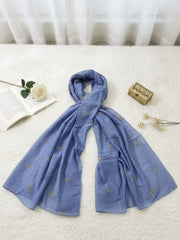 Bow Emb Hijab- Sky