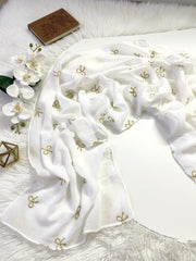 Bow Emb Hijab- White