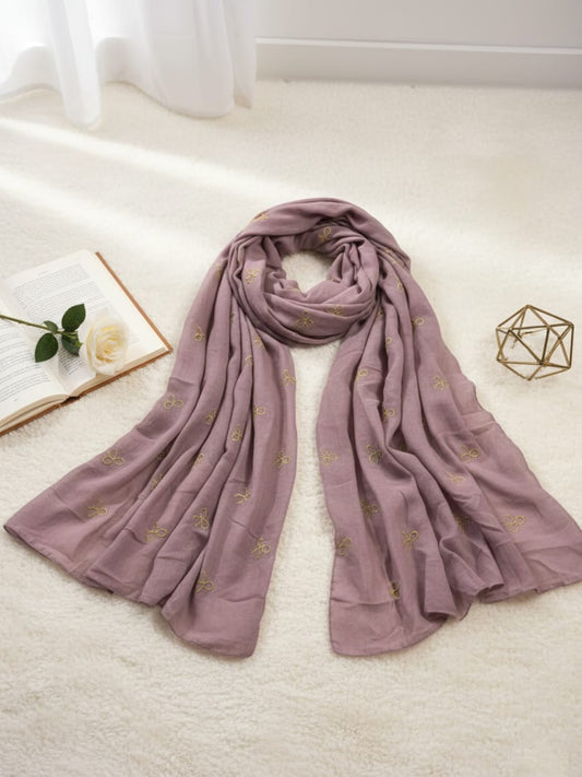 Bow Emb Hijab- Lilac