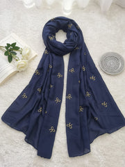 Bow Emb Hijab- Navy