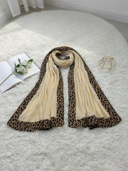 Leopard Wrap Hijab-Cream