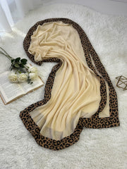 Leopard Wrap Hijab-Cream