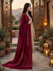 Nayab Handwork Shawl-Magenta