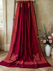 Alaya Handmade Shawl-Deep Red