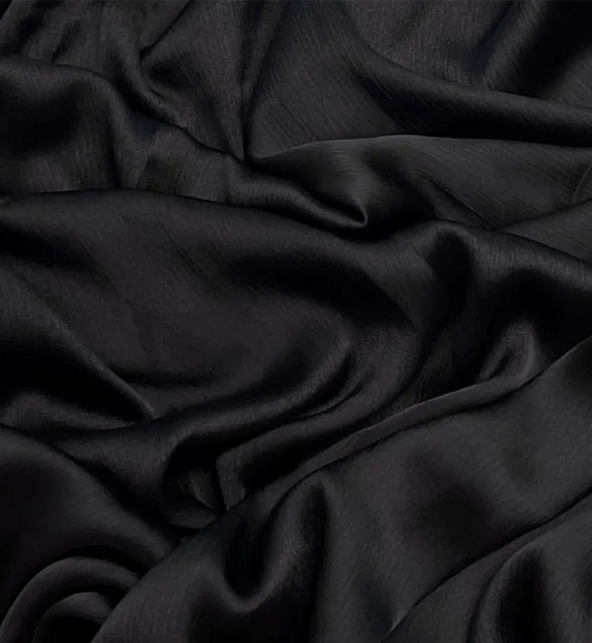 Luxury Crinkle Silk Hijab - BLACK
