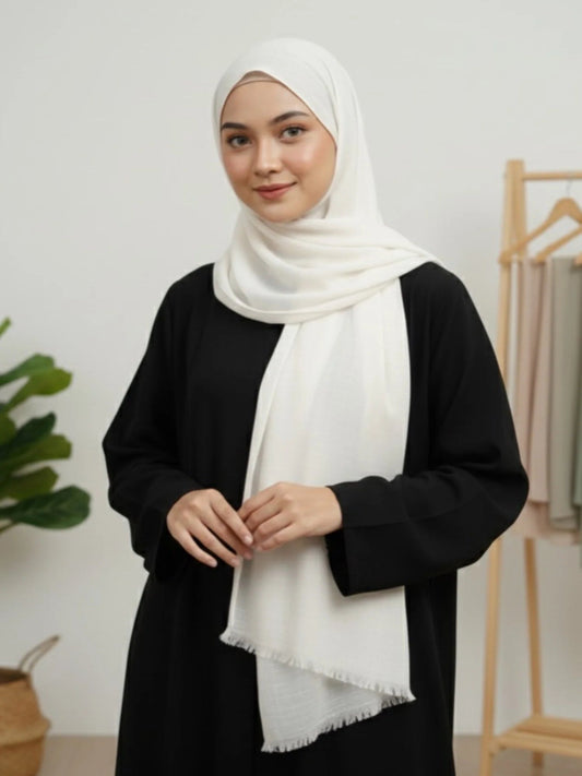 Turkish Lawn Hijab - WHITE