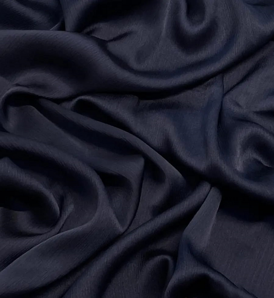 Luxury Crinkle Silk Hijab - NAVY BLUE