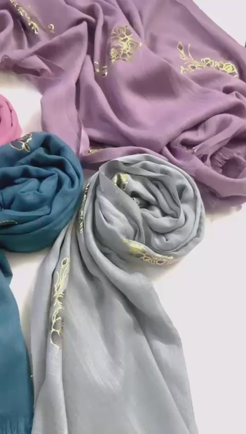 FOIL TURKISH HIJAB-GREY