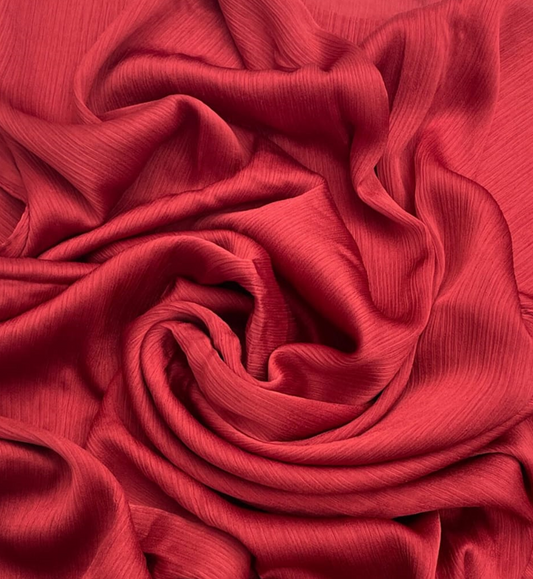 Luxury Crinkle Silk Hijab - RED