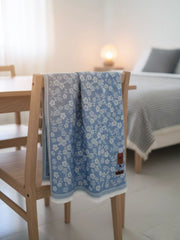 Flower Woolen Hijab Sky