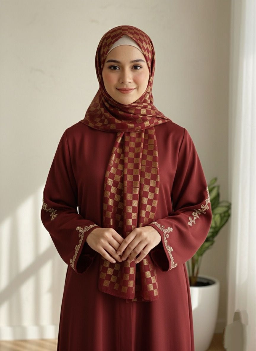 DAZZLE CHIFFON HIJAB-MAROON