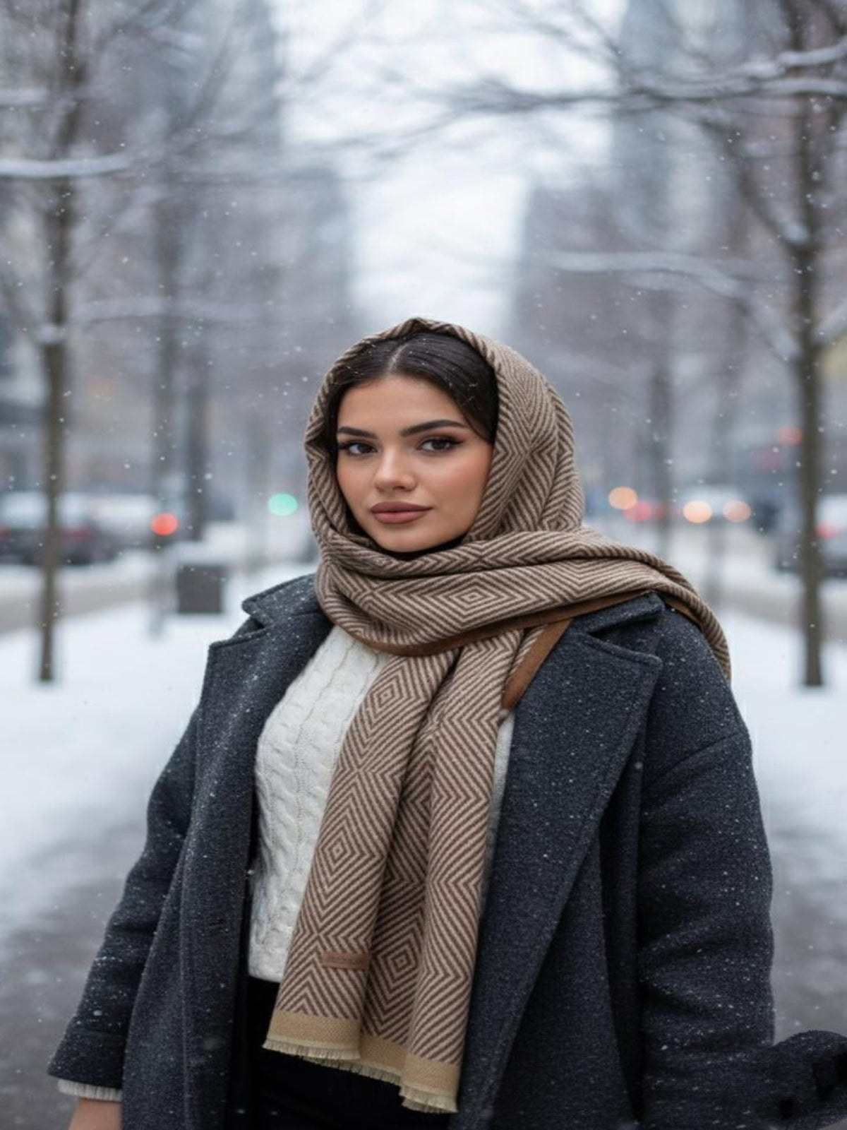 Mist Woolen Hijab Chocolate