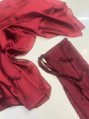 Crinkle Silk Hijab Niqab Set